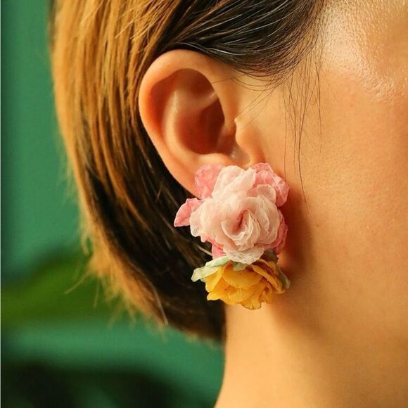 Anthropologie Jewelry - Boho flower statement earrings #1047